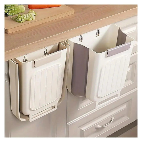 Collapsible Hanging Kitchen Trash Can Foldable Trash Can Cabinet Hanging Garbage Small and Convenient Countertop Rubbish Bin Kitchen Bathroom Accessories Home(11L )